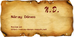 Náray Dénes névjegykártya