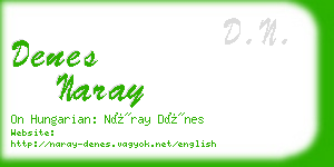 denes naray business card